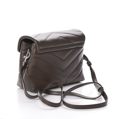 Saint Laurent Calfskin Y Quilted Monogram Toy Loulou Crossbody Bag Faggio 3 of 10