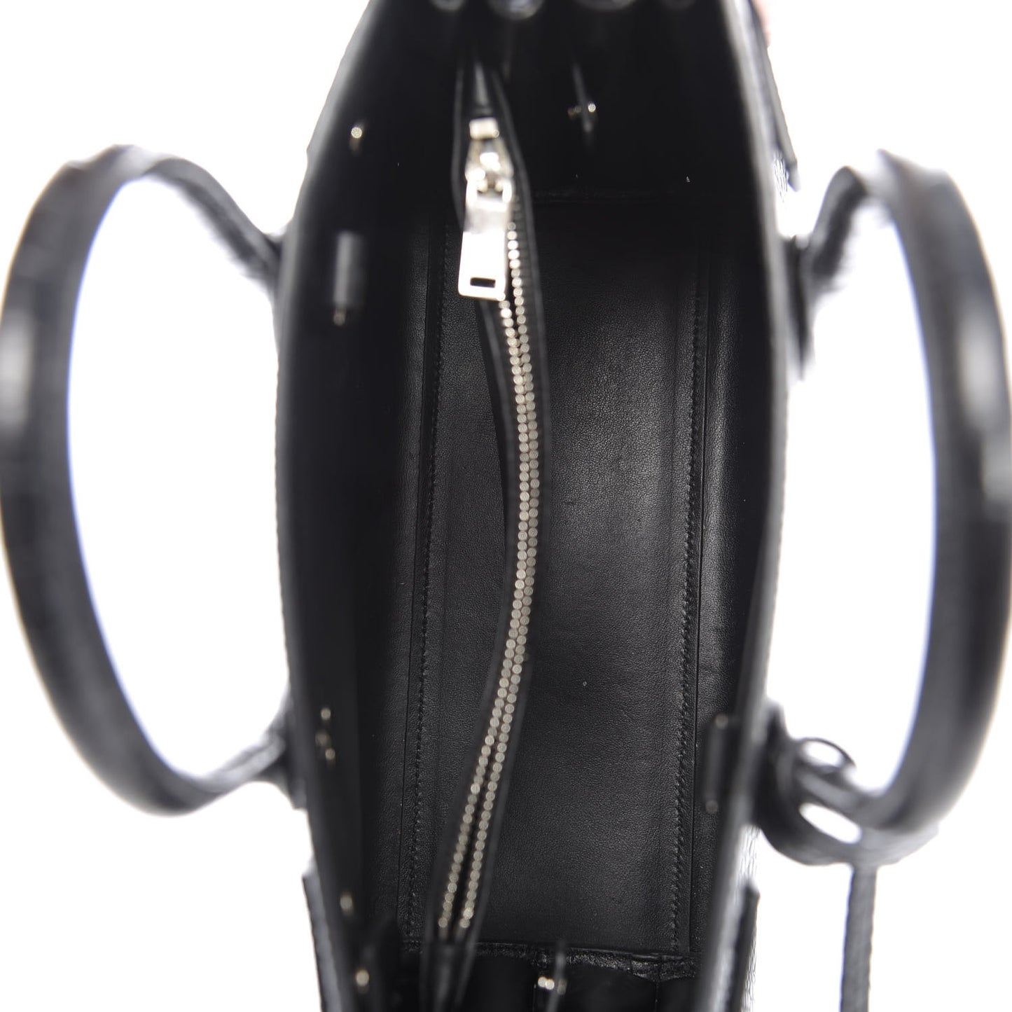 Calfskin Crocodile Embossed Baby Sac De Jour Black