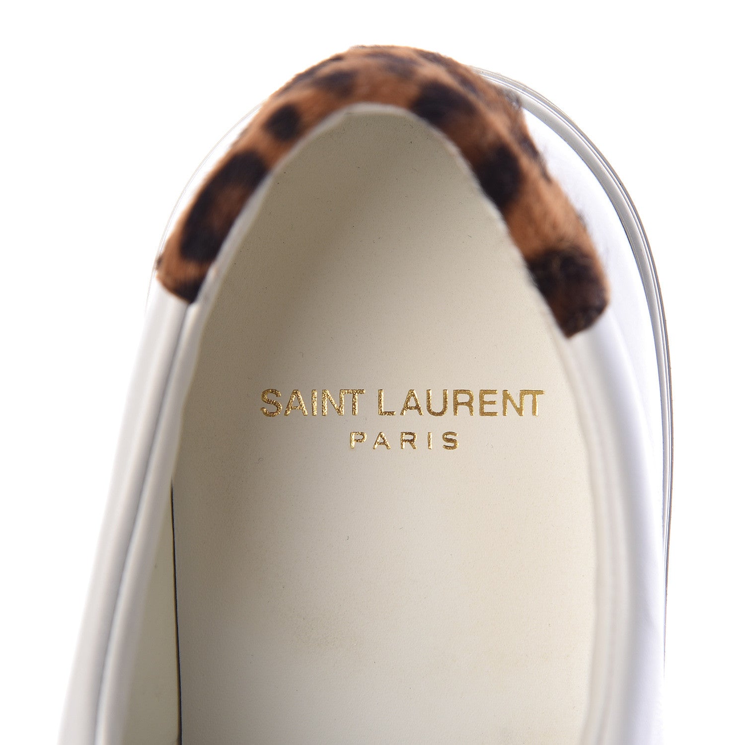 Saint Laurent Calfskin Leopard Print Andy Low Top Sneakers 40.5 White 8 of 9