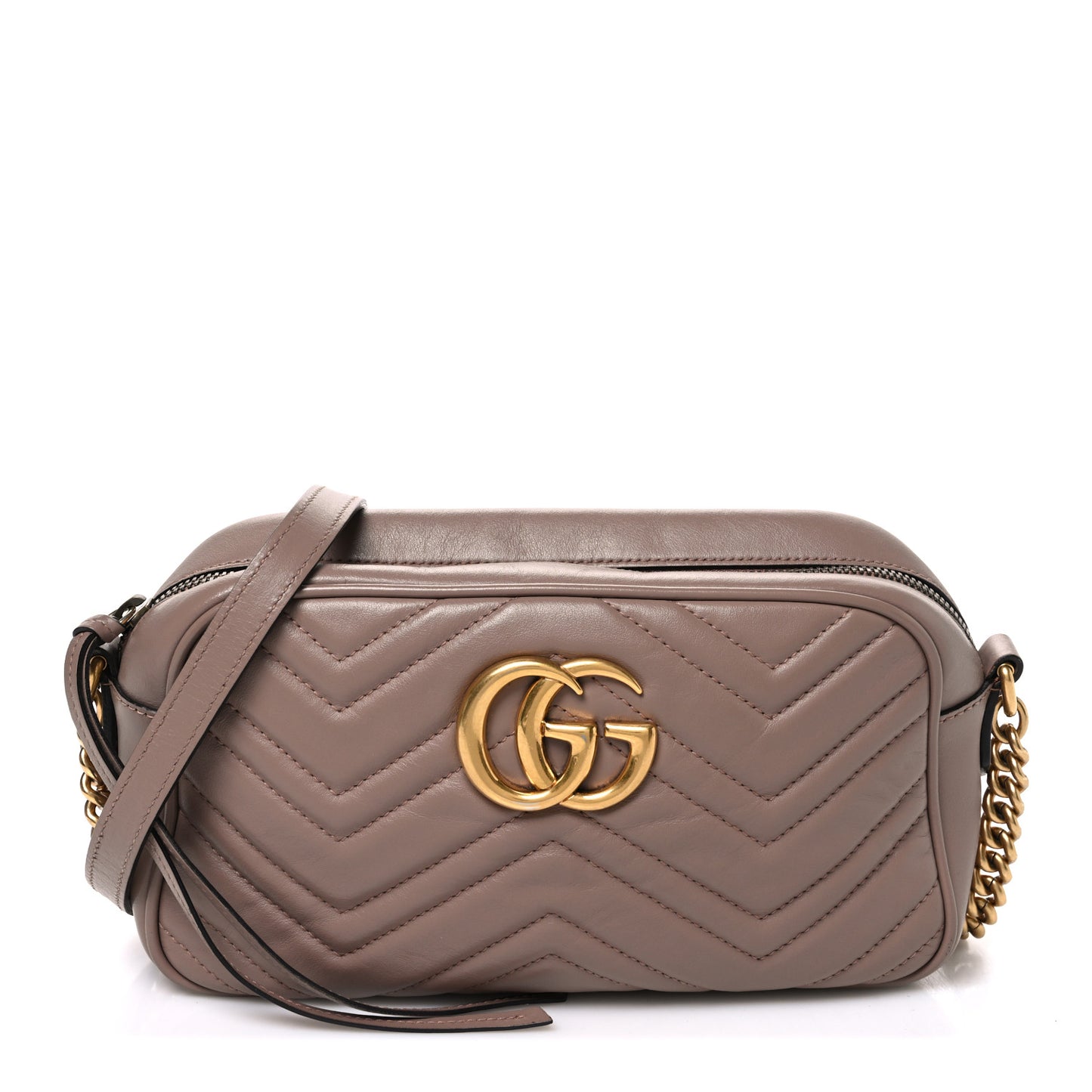 Calfskin Matelasse Small GG Marmont Chain Shoulder Bag Porcelain Rose