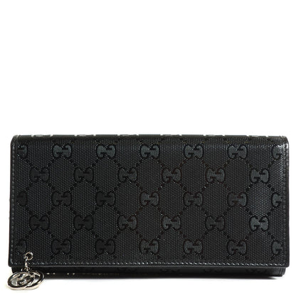 Gucci Imprime Monogram GG Pierce Chain Clutch Wallet Black 1 of 8