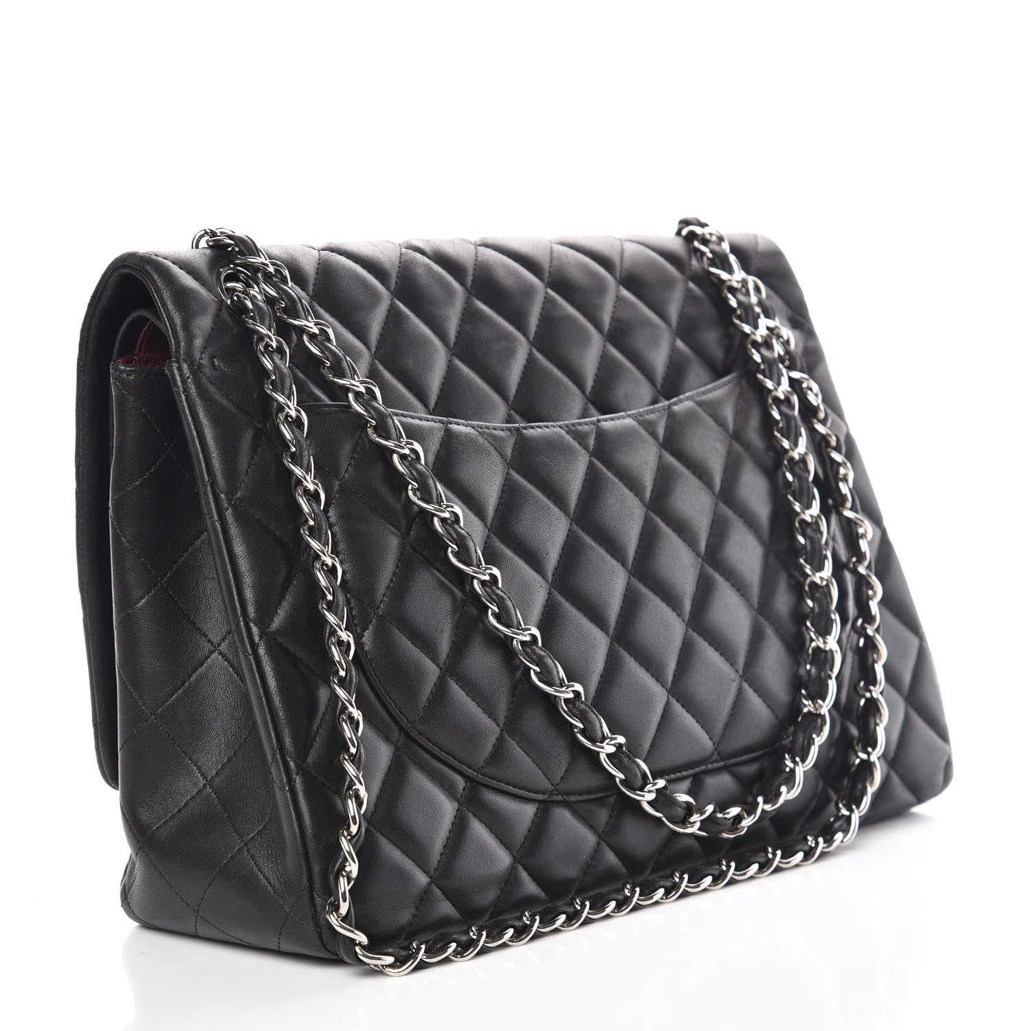 Chanel Lambskin Quilted Maxi Double Flap Black 3 of 11