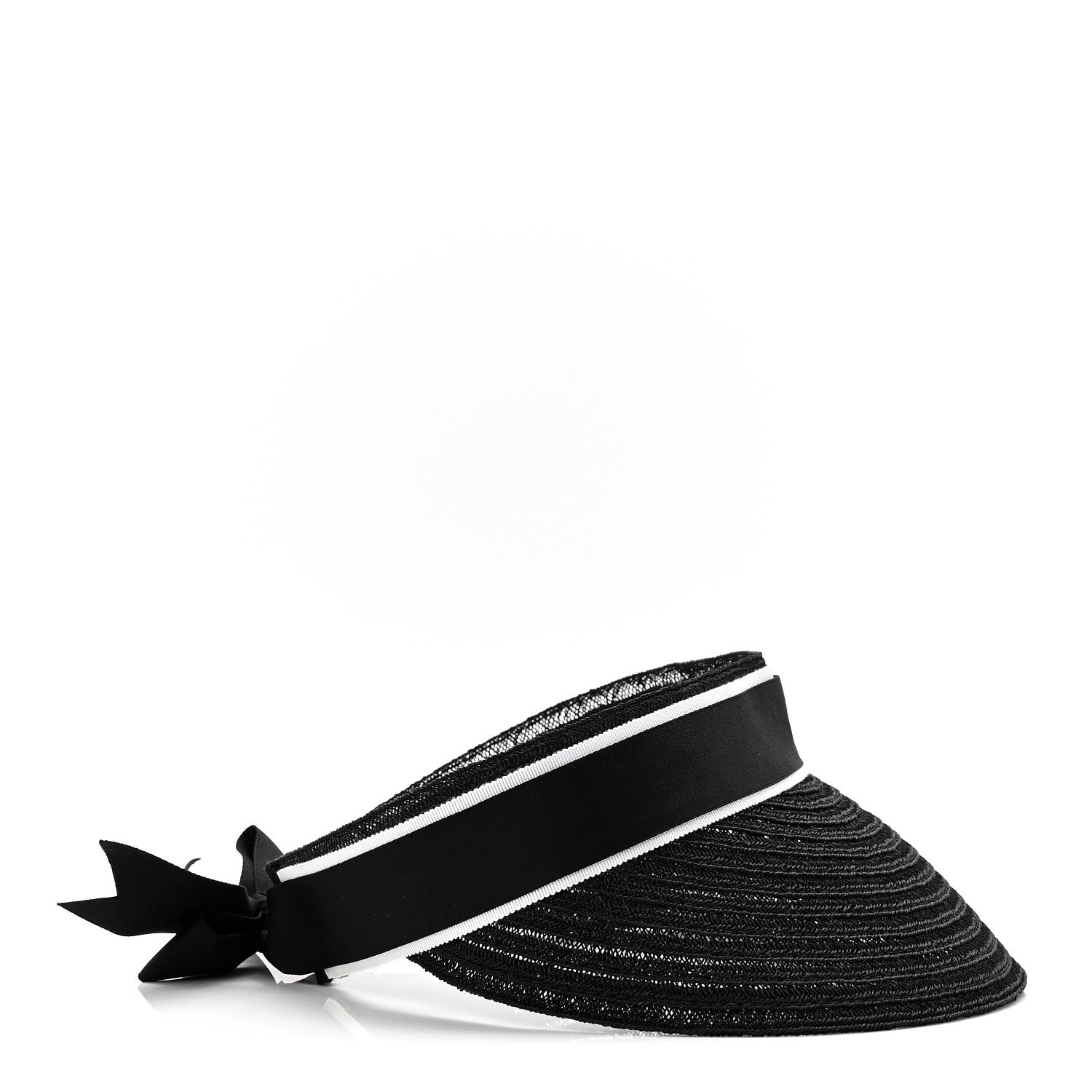 Chanel Abaca Cotton Ribbon Visor M Black 5 of 7
