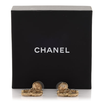 Chanel Crystal CC Drop Logo Earrings Gold 6 of 6