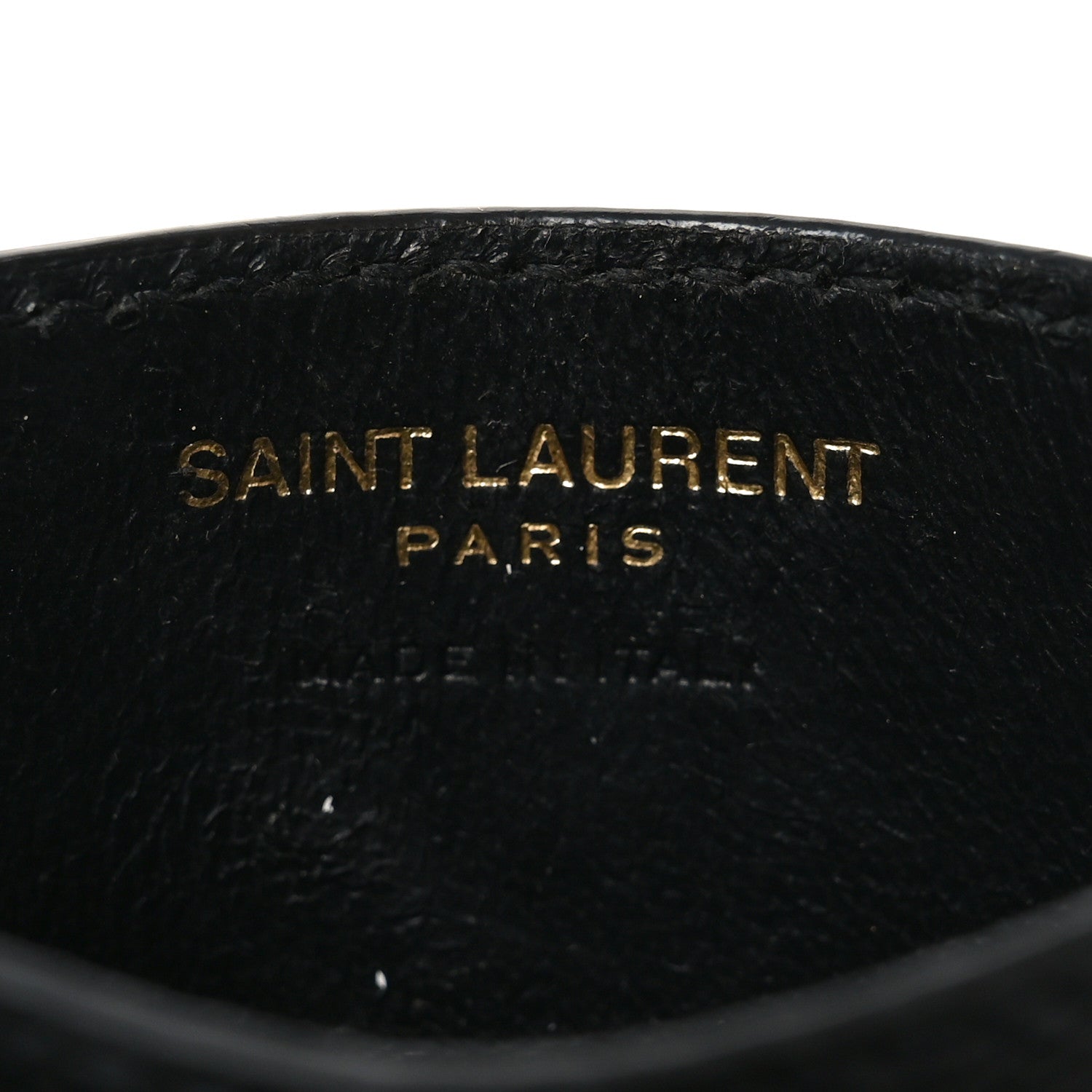 Saint Laurent Grain De Poudre Matelasse Chevron Monogram Credit Card Case Black 6 of 8