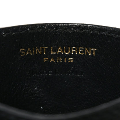 Saint Laurent Grain De Poudre Matelasse Chevron Monogram Credit Card Case Black 6 of 8