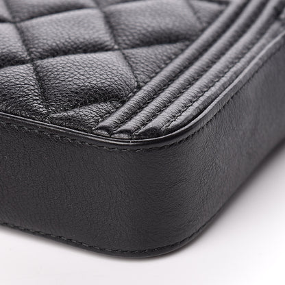 Chanel Calfskin Quilted Small Boy Clutch With Chain Black 14 of 15