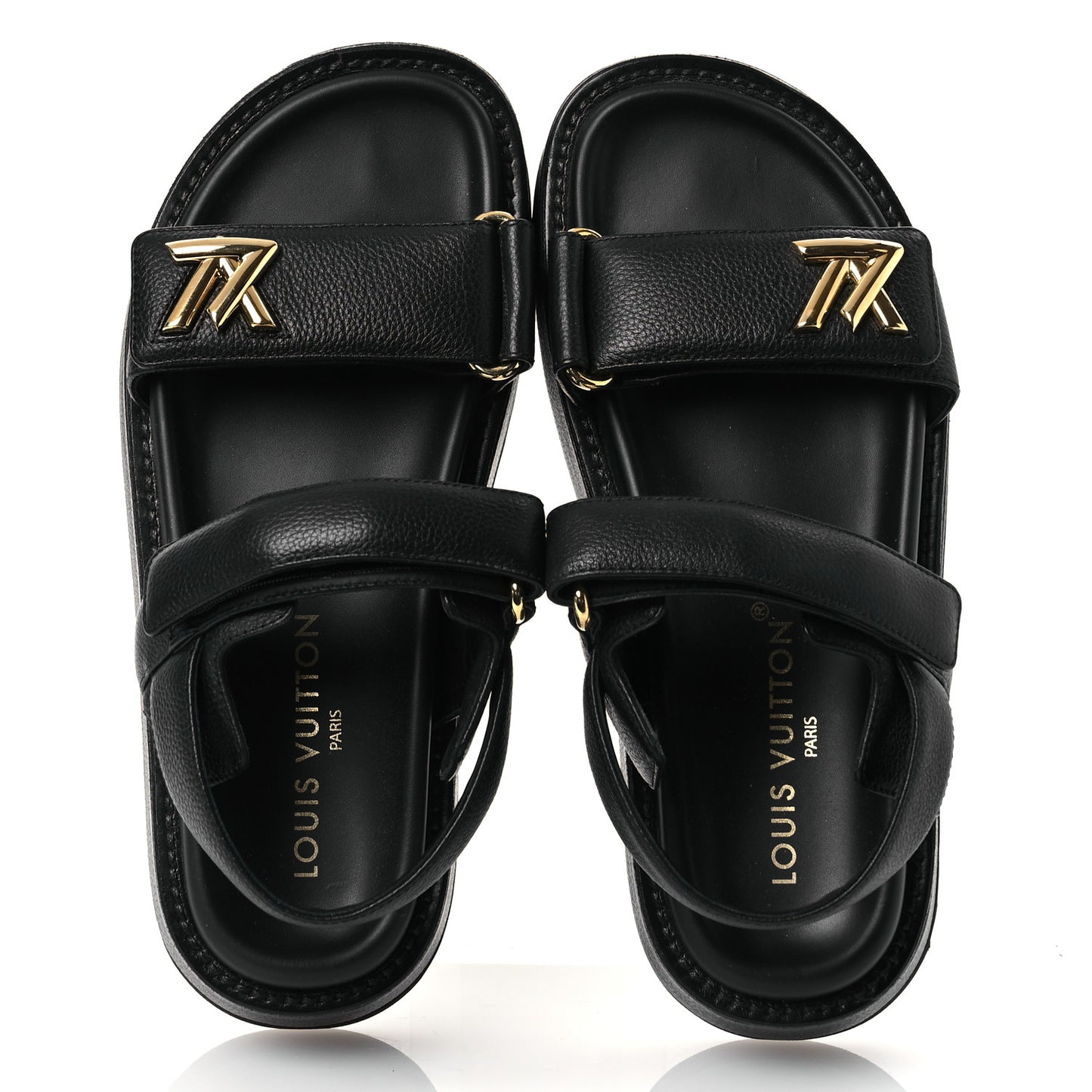 Lambskin Sunset Comfort Platform Sandals 36.5 Black