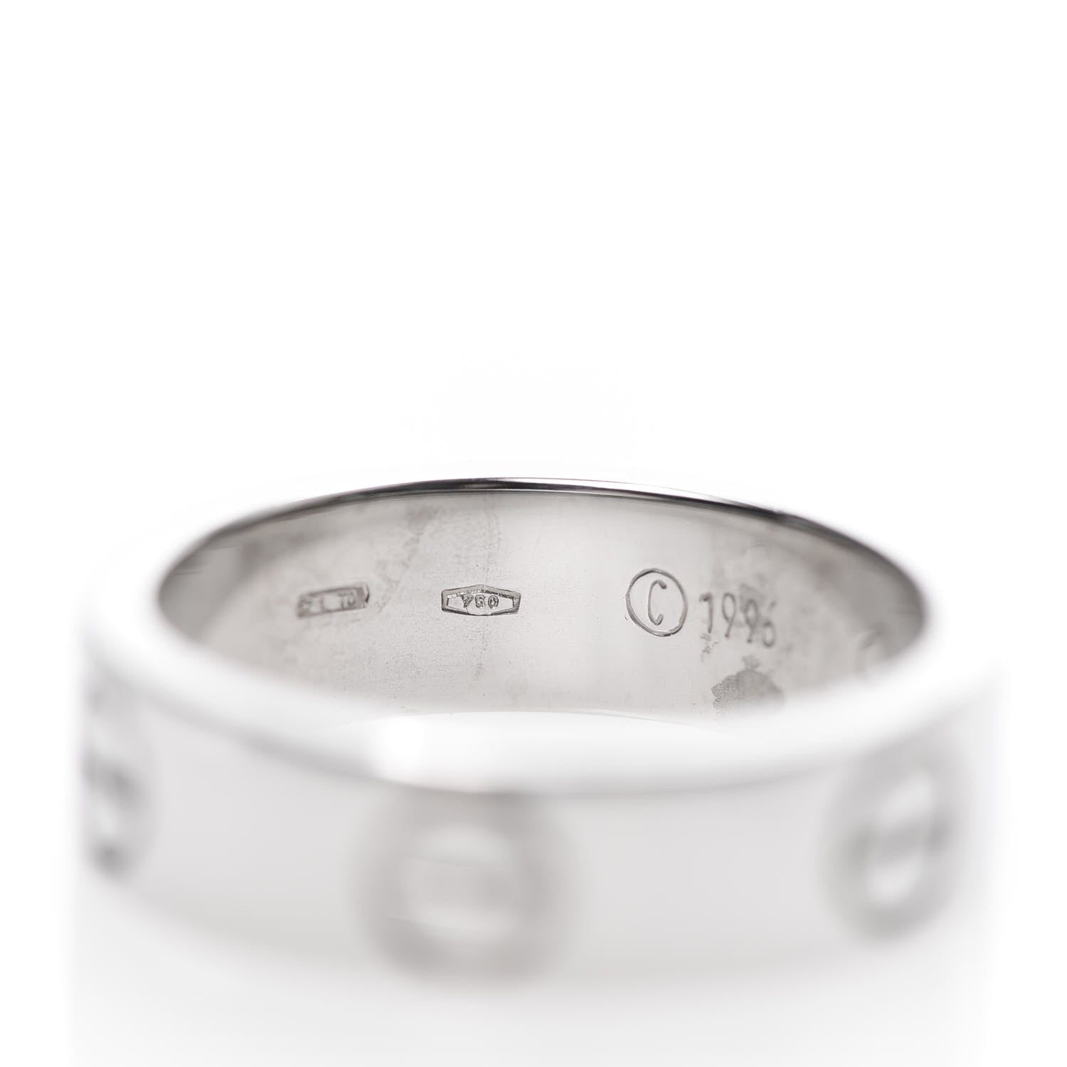 Cartier 18K White Gold 5.5mm LOVE Ring 51 5.75 4 of 8