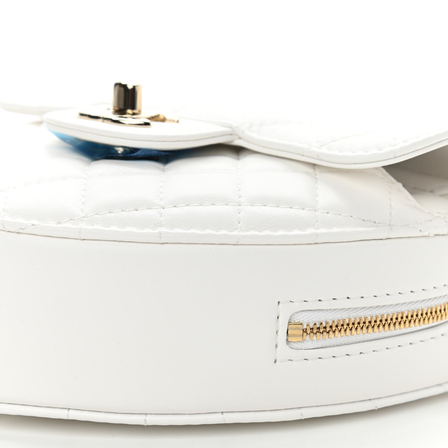 Chanel Lambskin Quilted CC In Love Heart Bag White 10 of 11