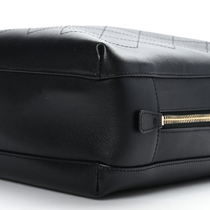 Chanel Calfskin Stitched Sleek Box Top Handle Vanity Bag Black 9 of 9