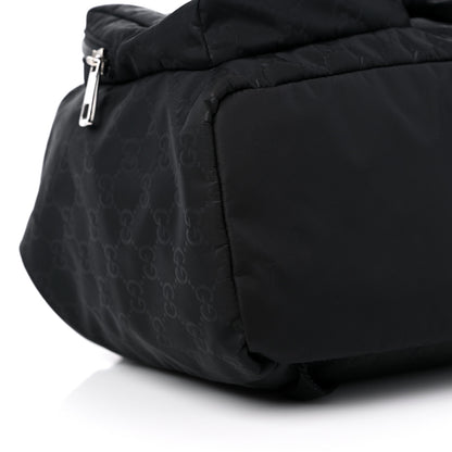 Gucci Nylon Monogram Medium Light Single Buckle Backpack Black 8 of 9