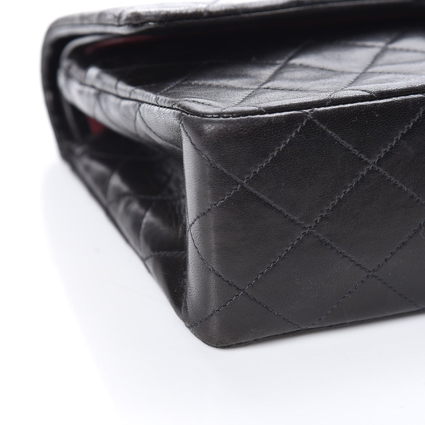 Lambskin Quilted Medium Double Flap Black
