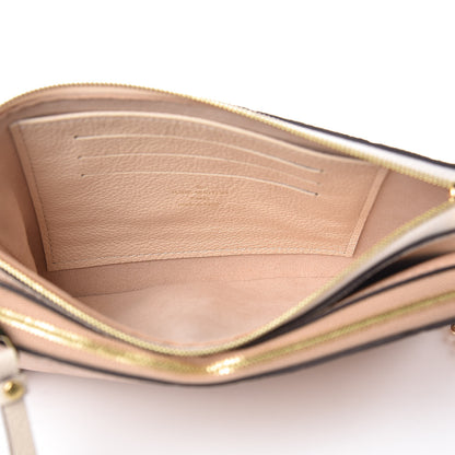 Louis Vuitton Empreinte Double Zip Pochette Beige Rose Creme 6 of 7