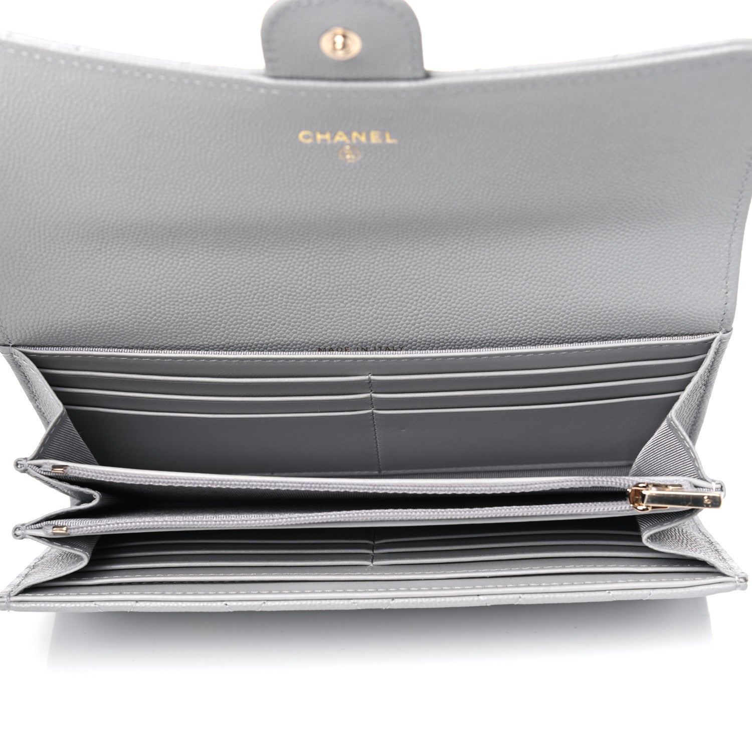 Chanel Caviar Quilted Large Flap Wallet Grey 4 of 5