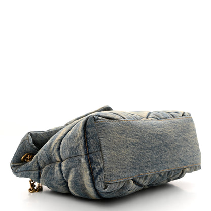 Saint Laurent Denim Quilted Small Loulou Puffer Monogram Chain Satchel Blue Cinnamon 4 of 10
