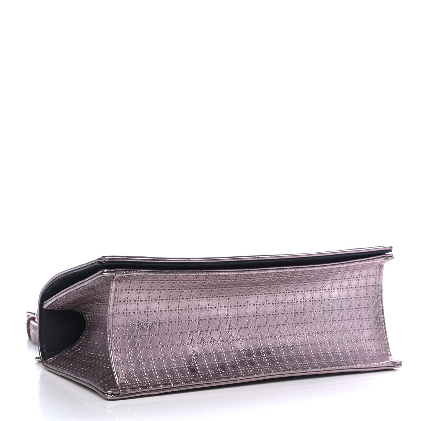 Metallic Patent Micro-Cannage Medium Diorama Flap Bag Pink