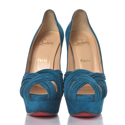 Christian Louboutin Suede Aborina 150 Pumps 38 Peacock 2 of 15
