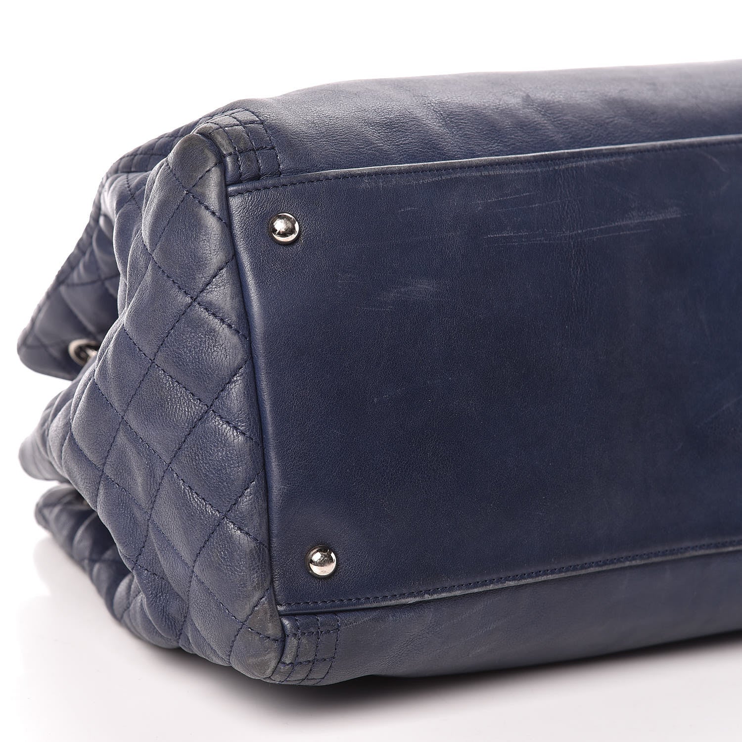 Chanel Calfskin Coco Bengal Open Accordion Tote Blue 5 of 14