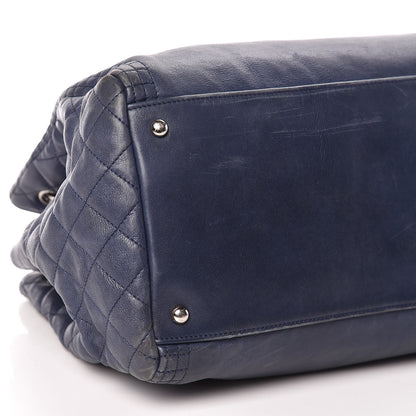 Chanel Calfskin Coco Bengal Open Accordion Tote Blue 5 of 14