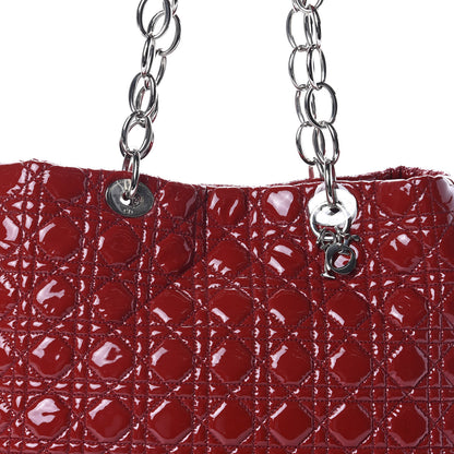 Christian Dior Patent Cannage Large Dior Soft Shopping Tote Red 7 of 10