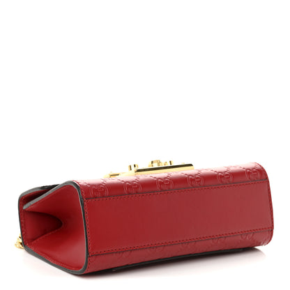 Gucci Guccissima Small Padlock Shoulder Bag Hibiscus Red 4 of 11