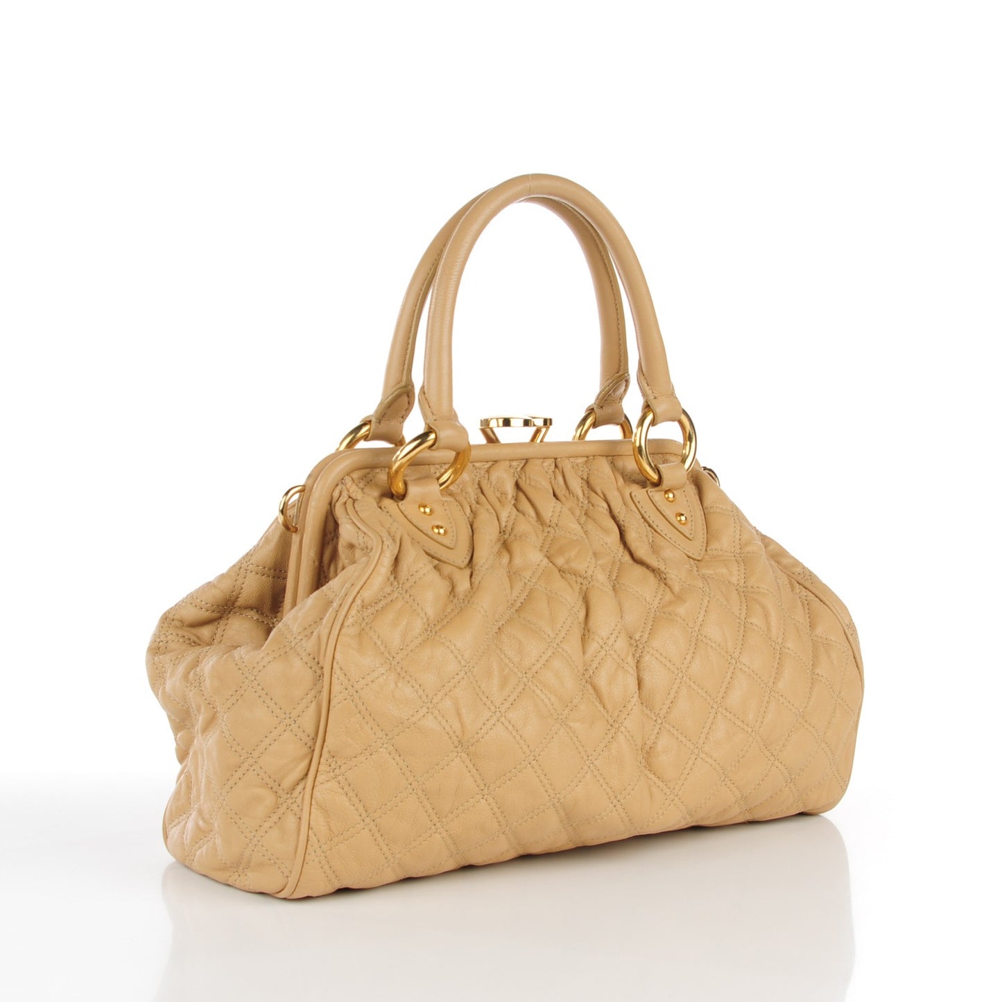 Calfskin Quilted Stam Camel