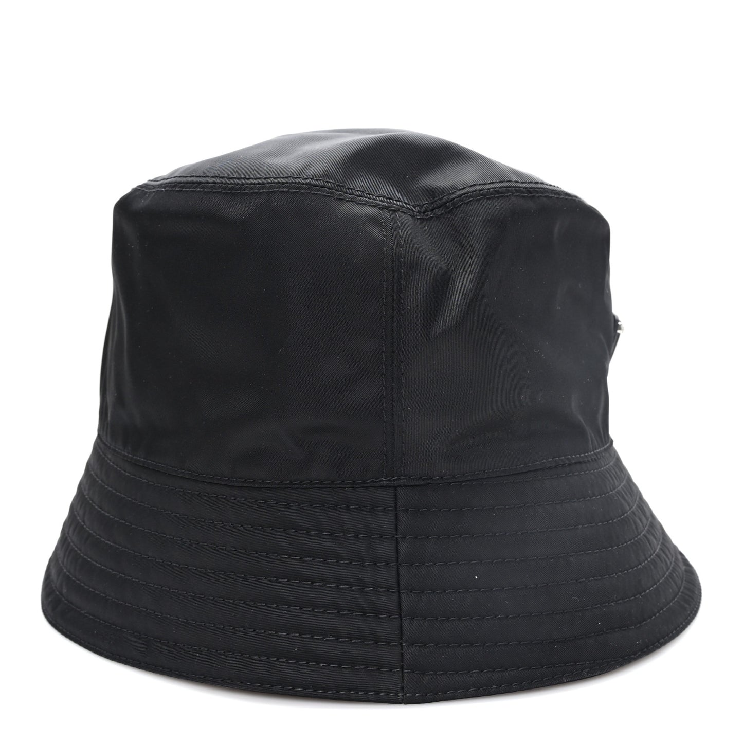 Re-Nylon Metal Triangle Logo Womens Bucket Hat L Black