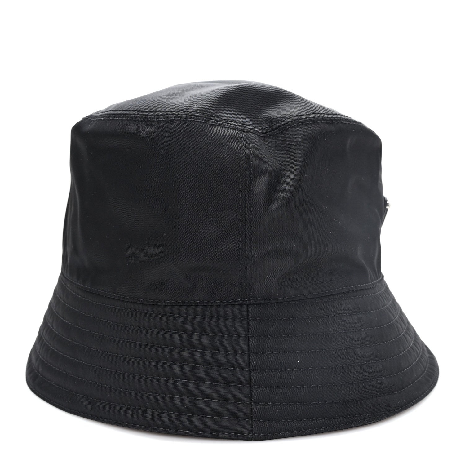 Prada Re-Nylon Metal Triangle Logo Womens Bucket Hat L Black 6 of 9