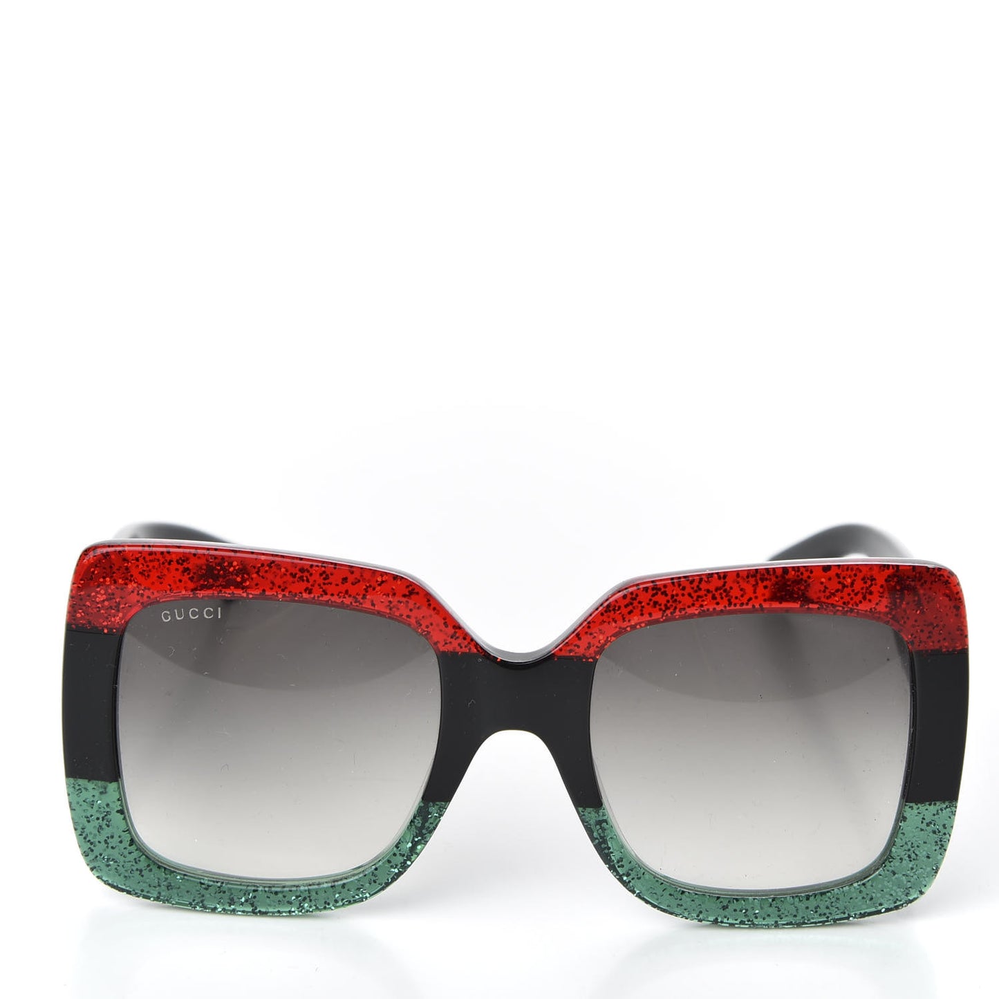 Acetate Square Frame Sunglasses GG0083S Glitter Red Black Green