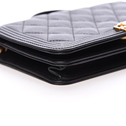 Chanel Caviar Quilted Boy Wallet On Chain WOC Black 9 of 12