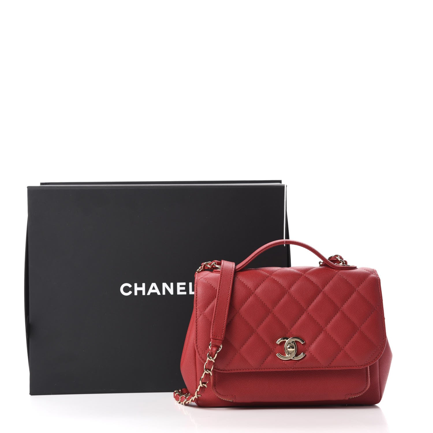 Chanel Caviar Quilted Medium Business Affinity Flap Red 12 of 12