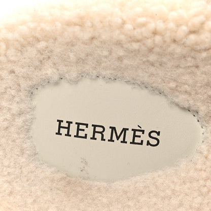 Hermes Woolskin Womens Chypre Sandals 40 Ecru 9 of 9