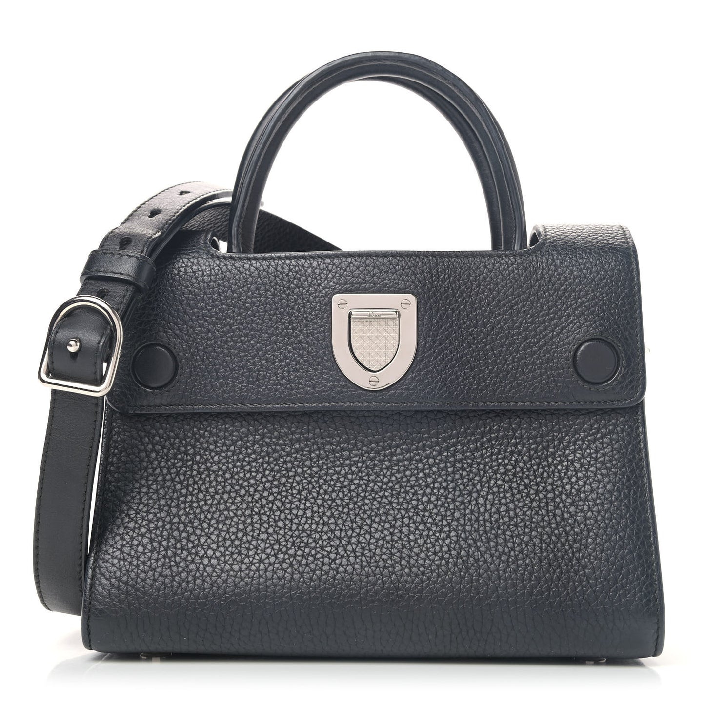 Grained Calfskin Mini Diorever Flap Black