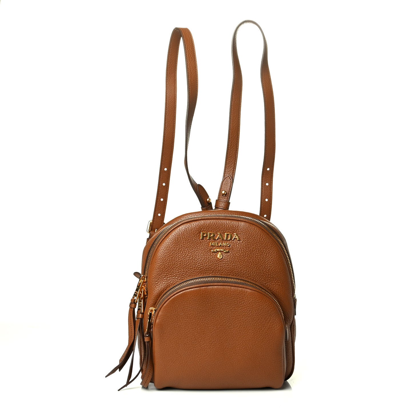 Vitello Daino Zip Backpack Cuoio