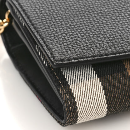Burberry Grainy Calfskin House Check Henley Wallet On Chain Black 7 of 8