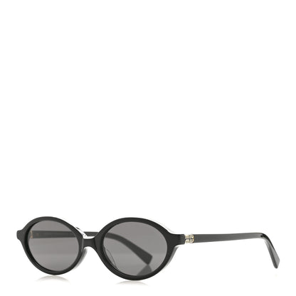 Miu Miu Acetate Oval Regard Sunglasses SMU04Z Black 1 of 8
