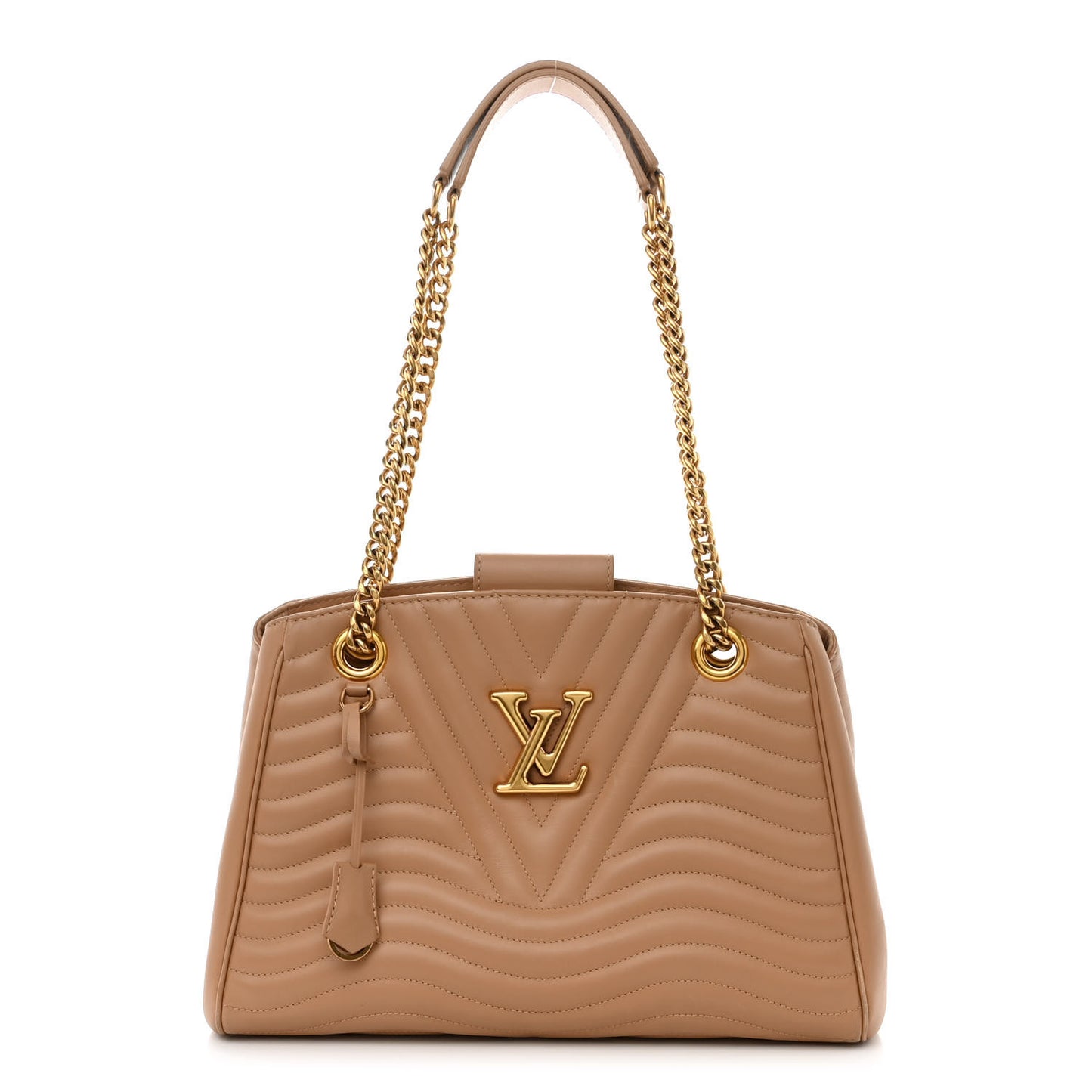 Calfskin New Wave Chain Tote Noisette