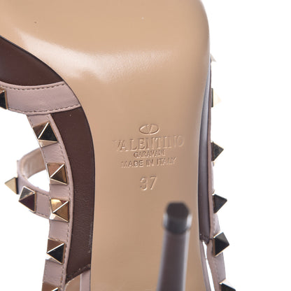 Valentino Garavani Nappa Rockstud Ankle Strap Pumps 37 Cacao Poudre 6 of 9