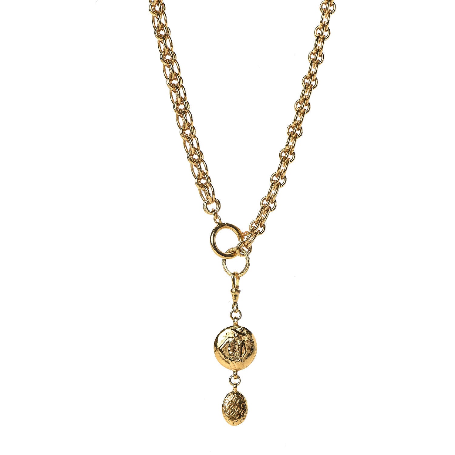 Chanel Medallion Choker Necklace Gold 1 of 4