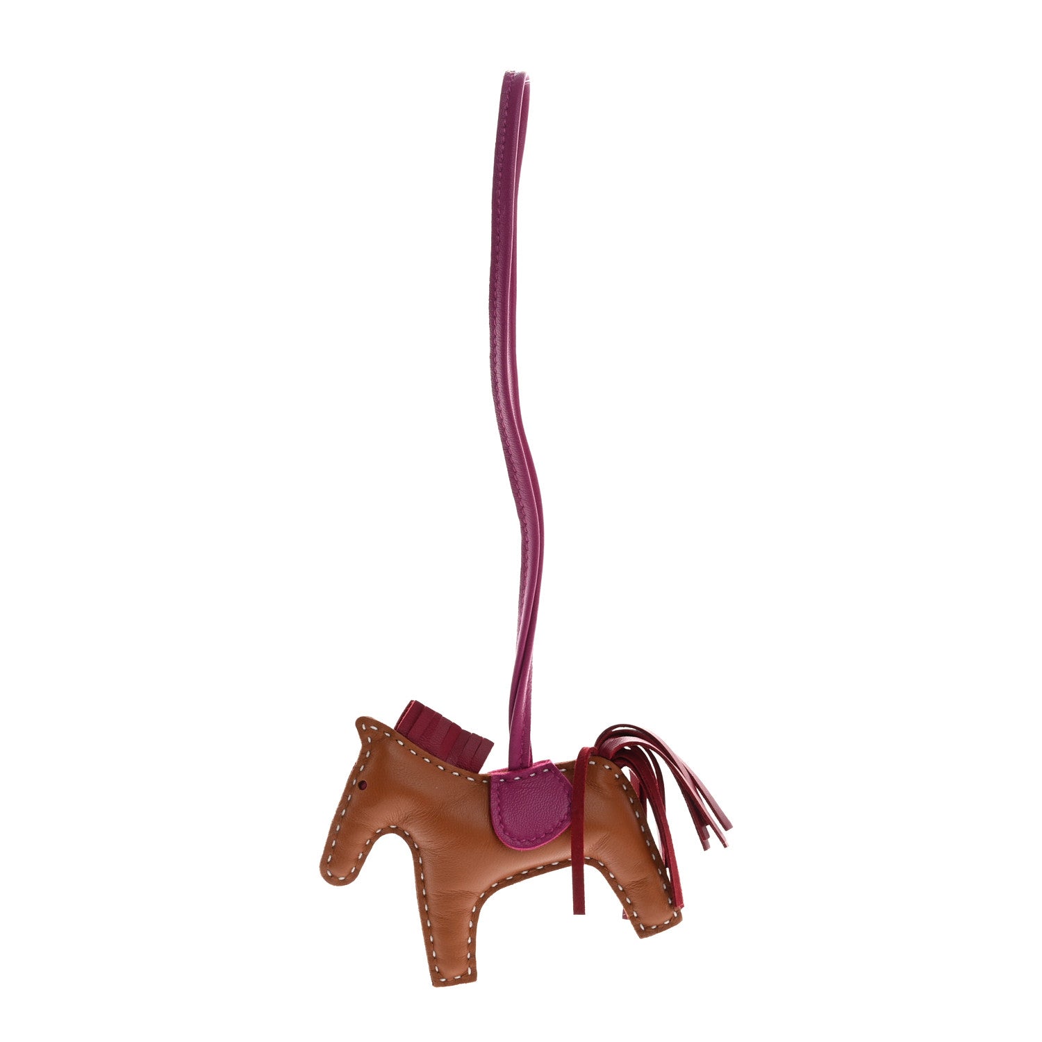 Hermes Milo Lambskin Grigri Rodeo Horse Bag Charm PM Gold Rubis Rose Pourpre 1 of 5
