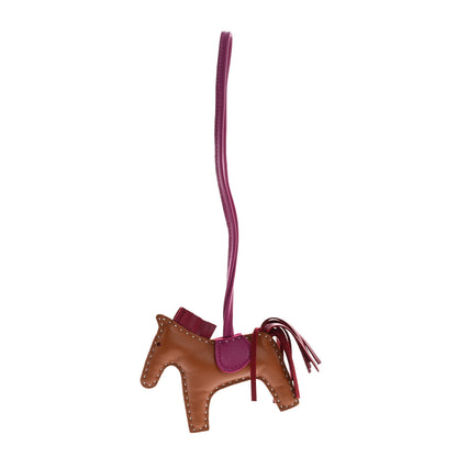 Hermes Milo Lambskin Grigri Rodeo Horse Bag Charm PM Gold Rubis Rose Pourpre 1 of 5
