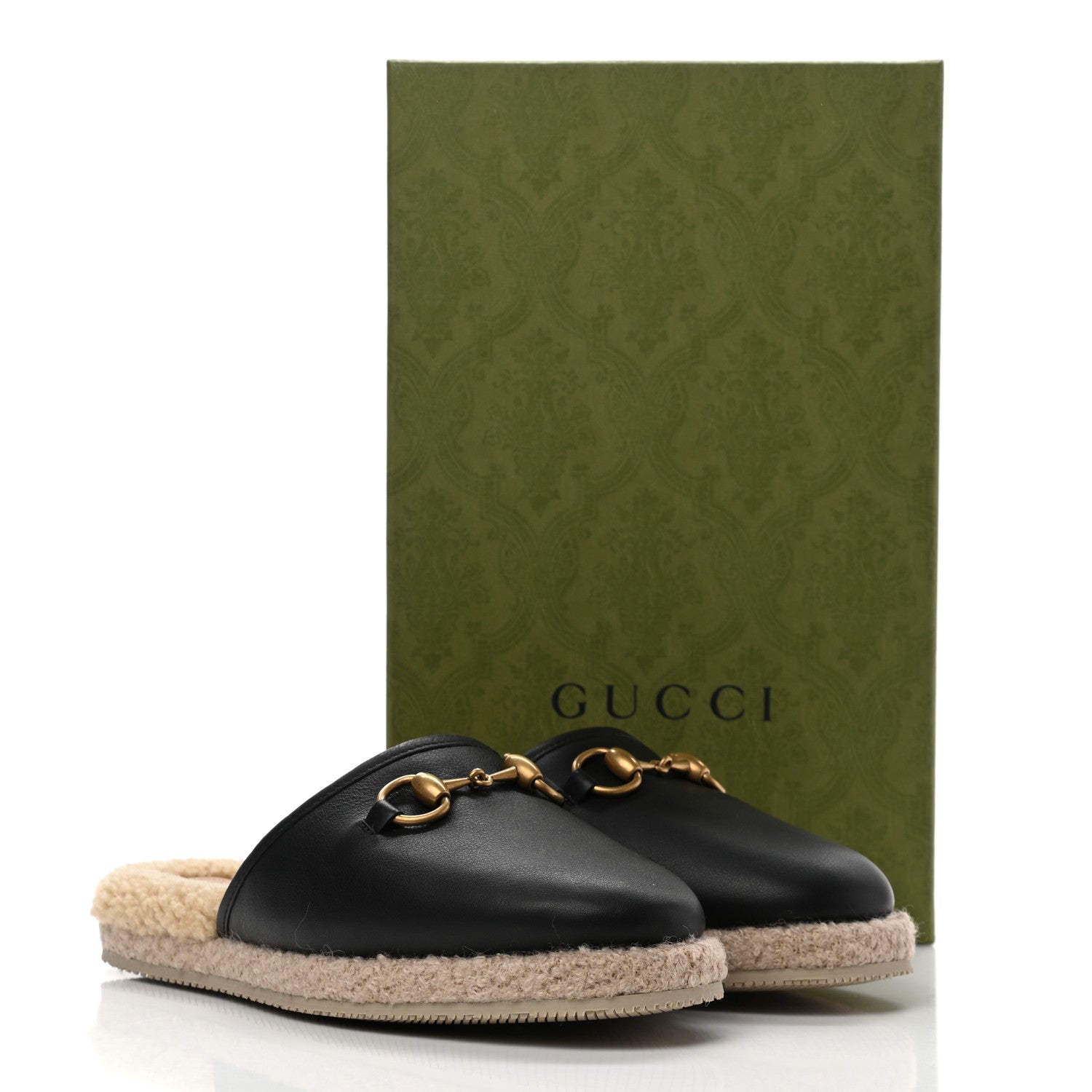 Gucci Nappa Wool Womens Fria Slippers 38 Black Butterscotch 9 of 9