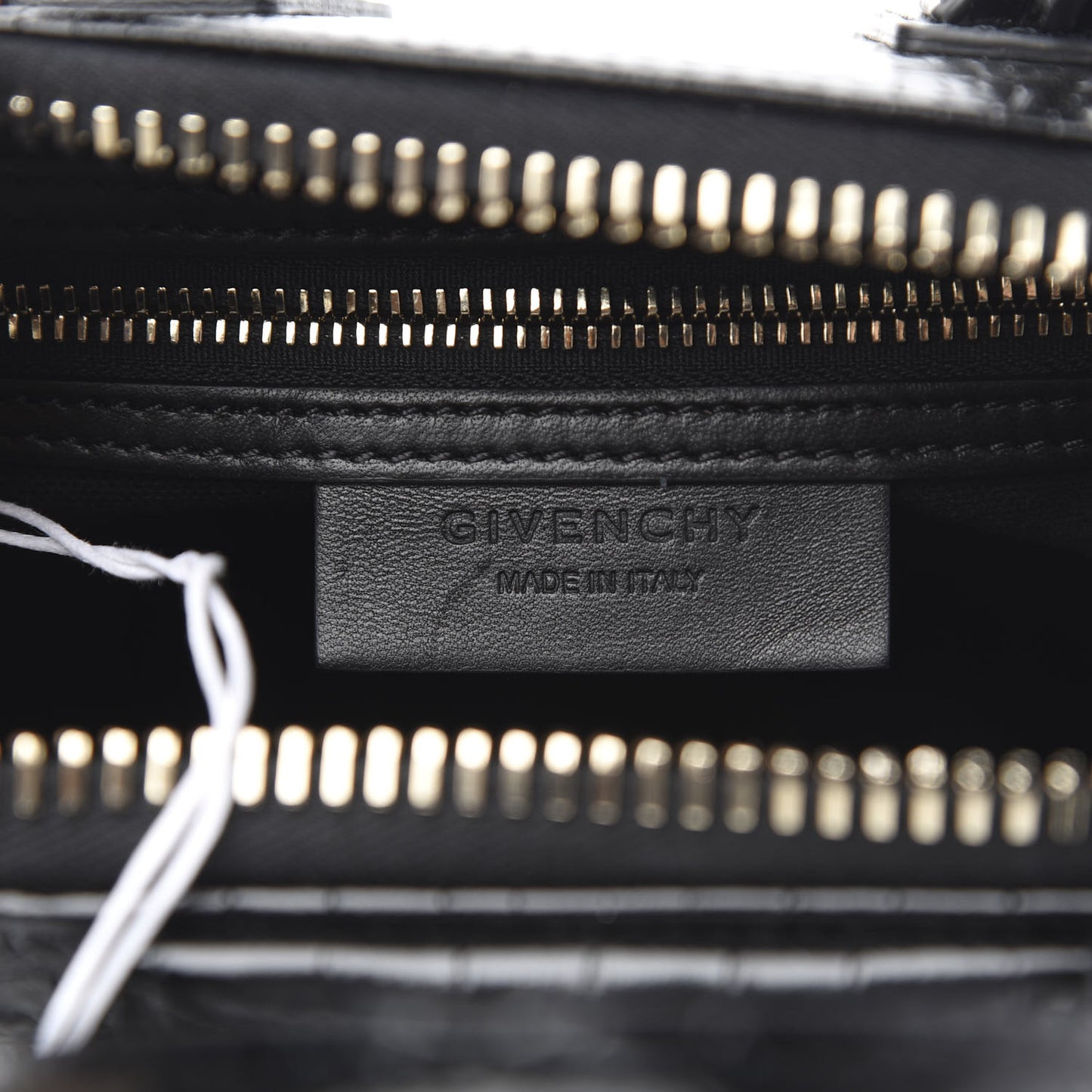 Calfskin Crocodile Embossed Mini Antigona Black