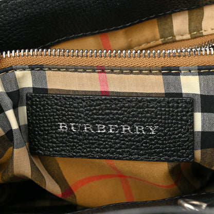 Burberry Grainy Calfskin House Check Baby Banner Tote Black 6 of 9