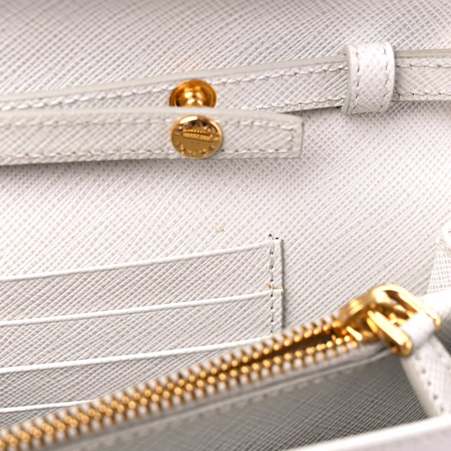 Prada Saffiano Lux Chain Wallet White 12 of 17