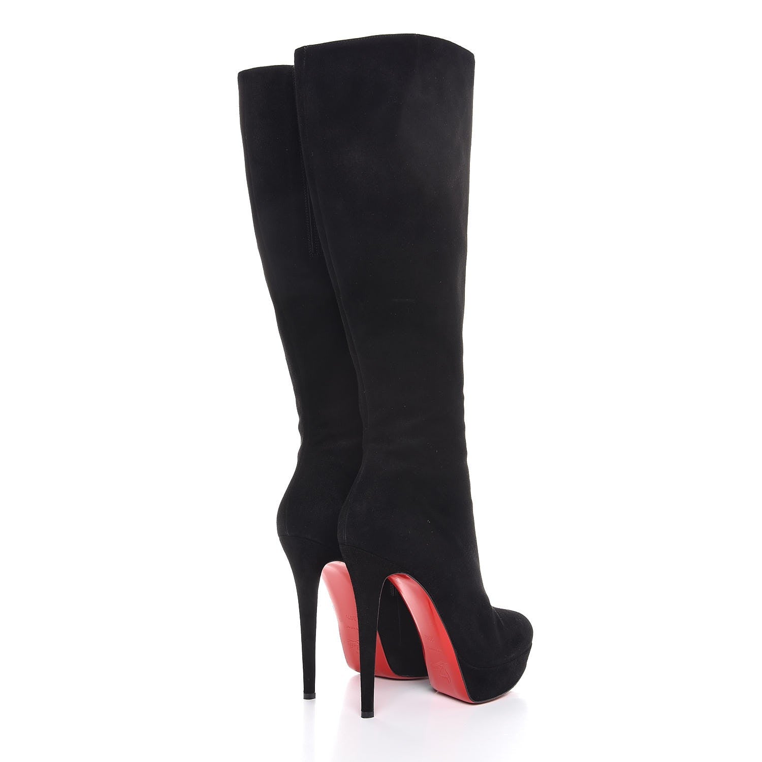 Christian Louboutin Suede Bianca Botta 140 Knee Boots 39.5 Black 4 of 11