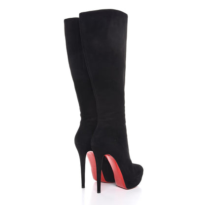 Christian Louboutin Suede Bianca Botta 140 Knee Boots 39.5 Black 4 of 11