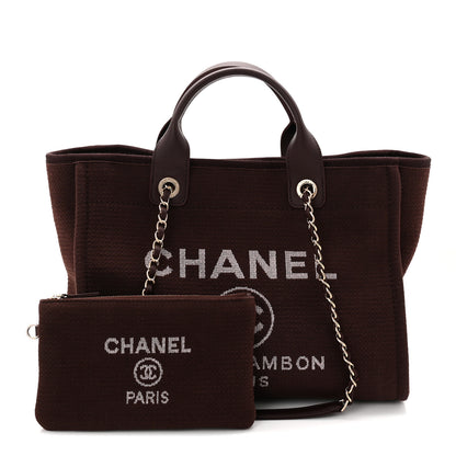 Chanel Mixed Fibers Calfskin Small Deauville Tote Burgundy 4 of 21