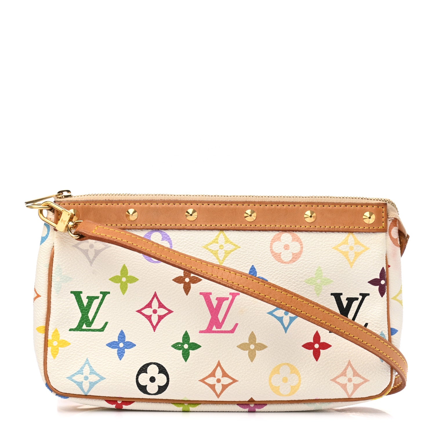 Louis Vuitton Monogram Multicolor Pochette Accessories White Long Strap 1 of 11